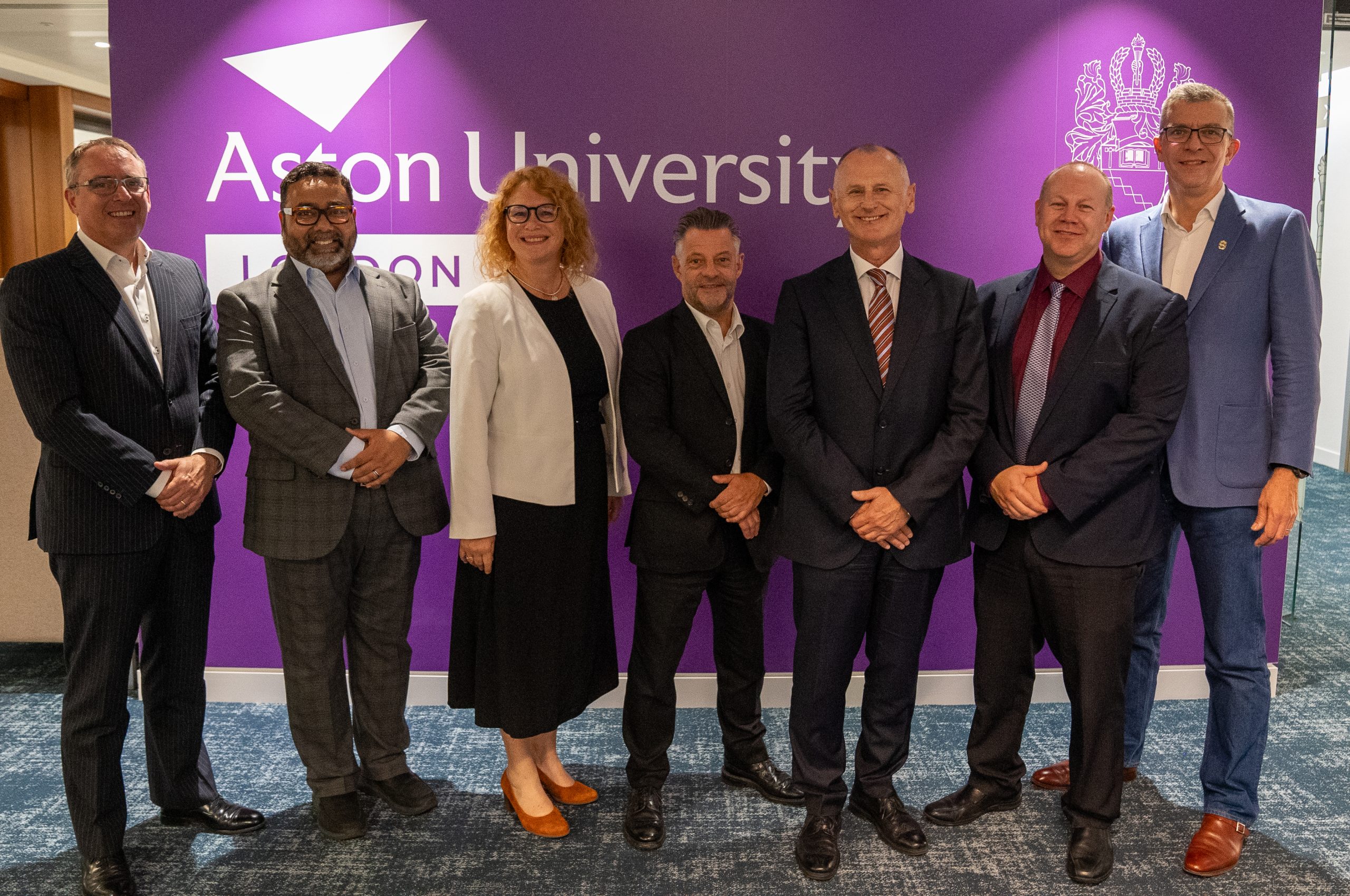 Cambridge Education Group and Aston University leadership team at the London hub launch event, June 2025