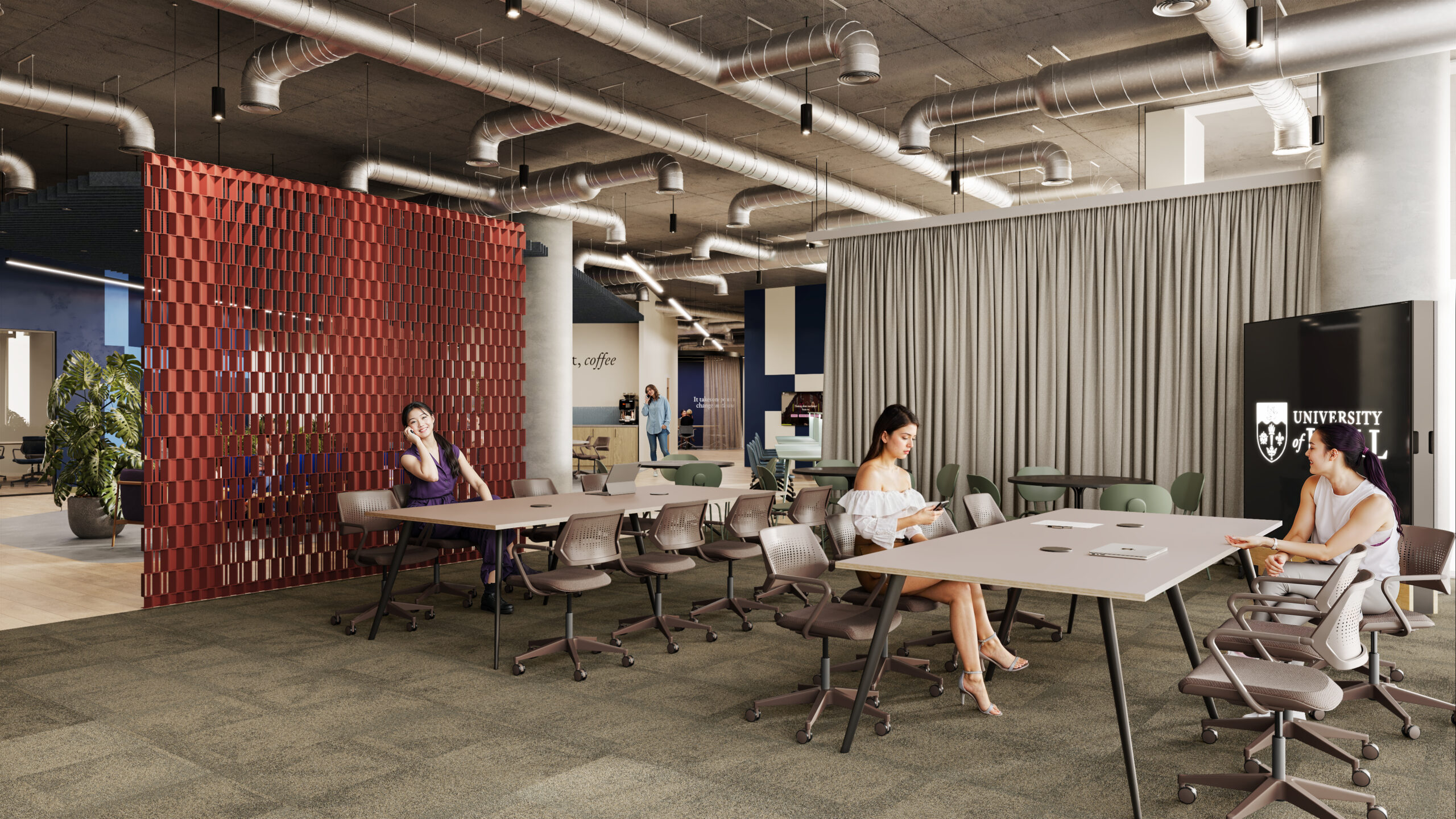 Students inside the University of Hull's new London campus